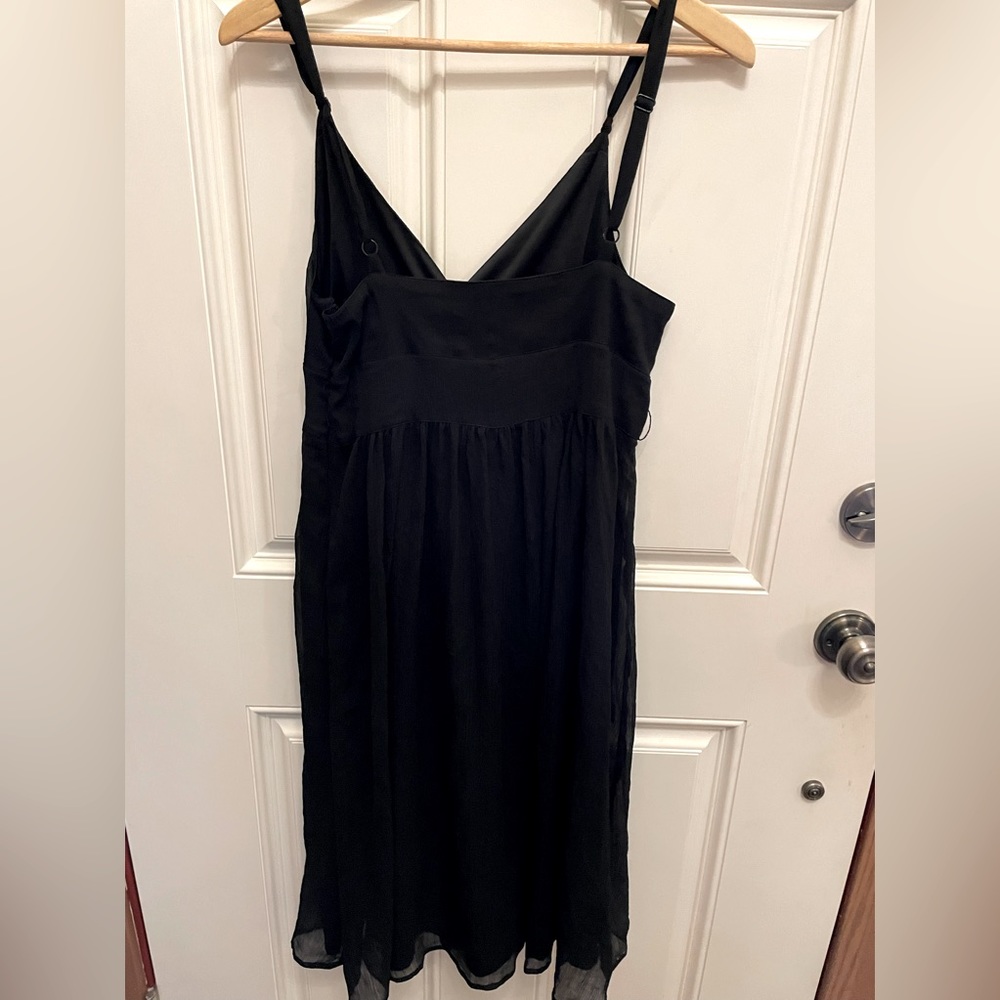 Smart Set size 11 black sheer elegant dress. Has full slip & a side Zipper.